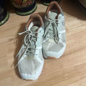 On Running Shoes in Tan and Cream